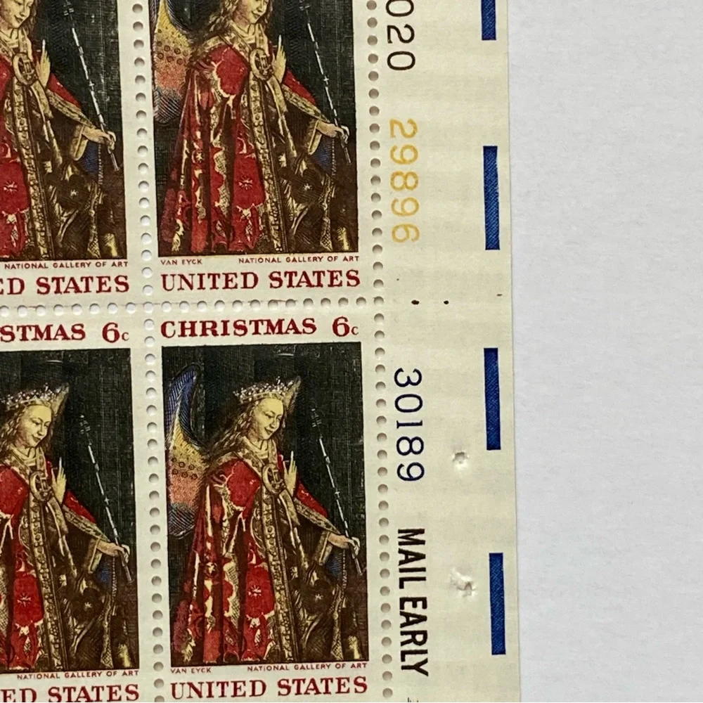 Christmas Stamp 1968 Van Eyck National Gallery of Art 6 Cent Sheet of 50 Mint